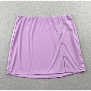 AFRM Skirt Size L Purple Mesh Mini Stretchy Pull On Preppy Summer Beach Party